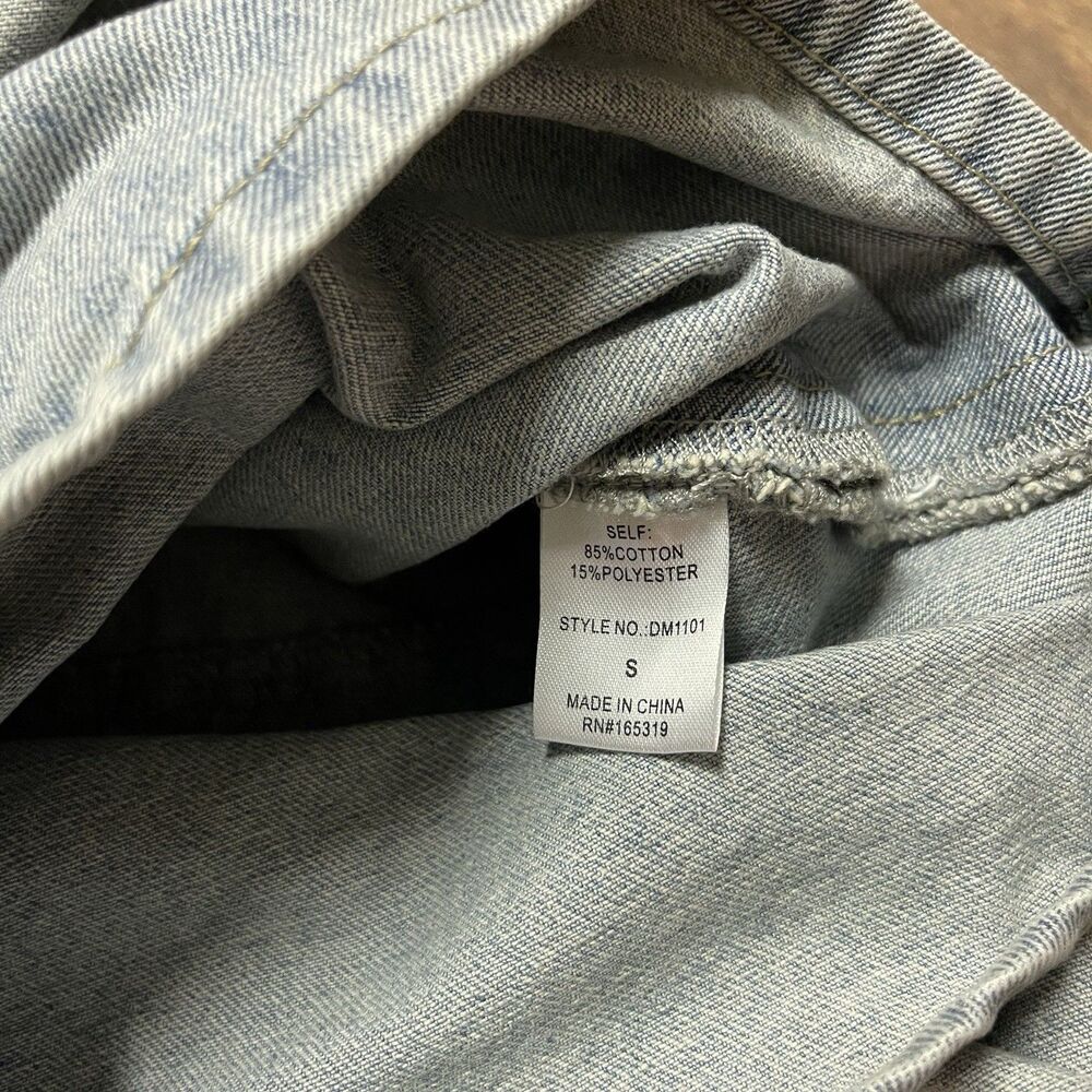 NWT DAY + MOON Denim Skort S Light Wash Ruffle Wrap Mini Skirt Asymmetrical - Picture 6 of 8